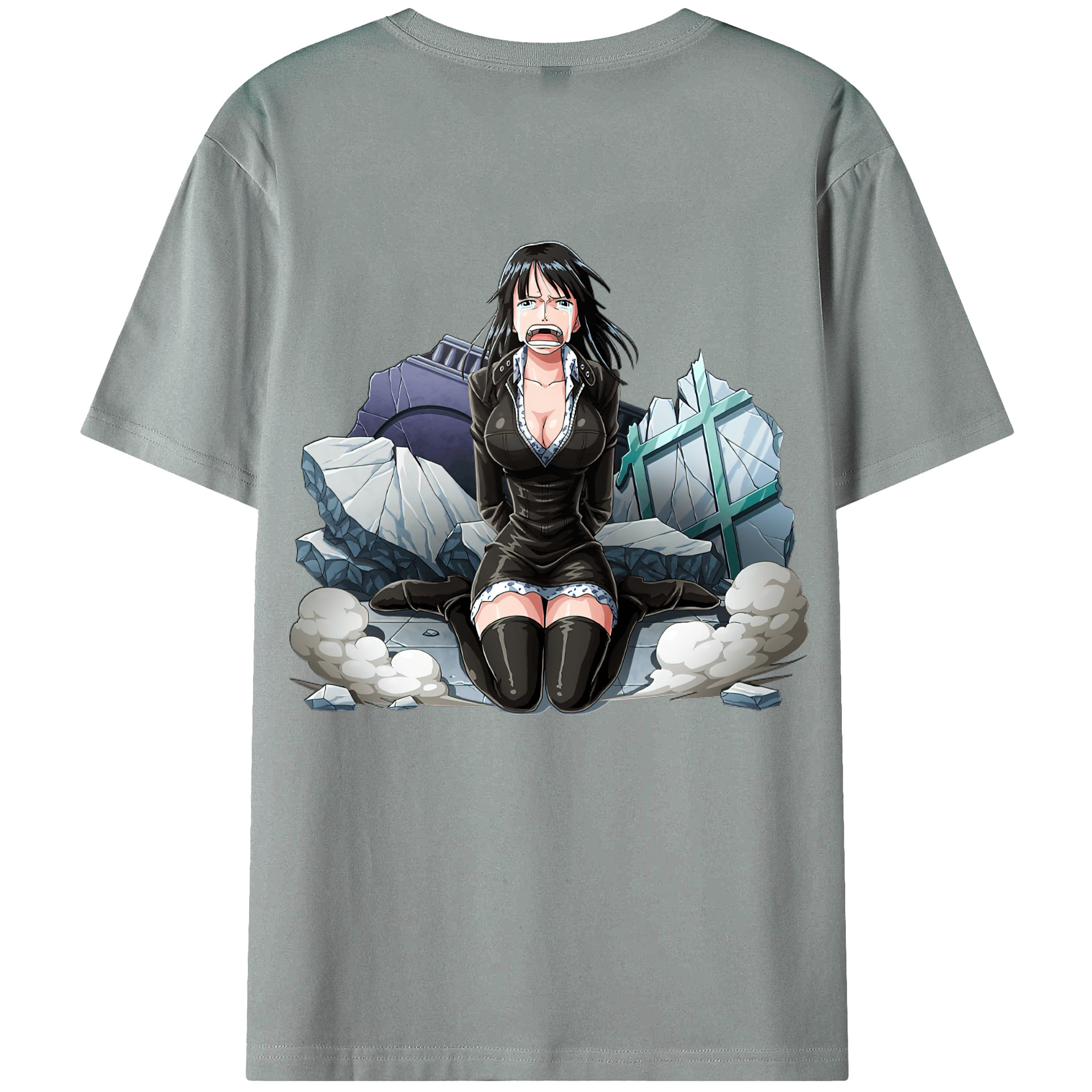 ワンピース ニコ・ロビン ONE PIECE Nico Robin 綿100％ メンズ半袖Tシャツ（バックプリント） 通気性